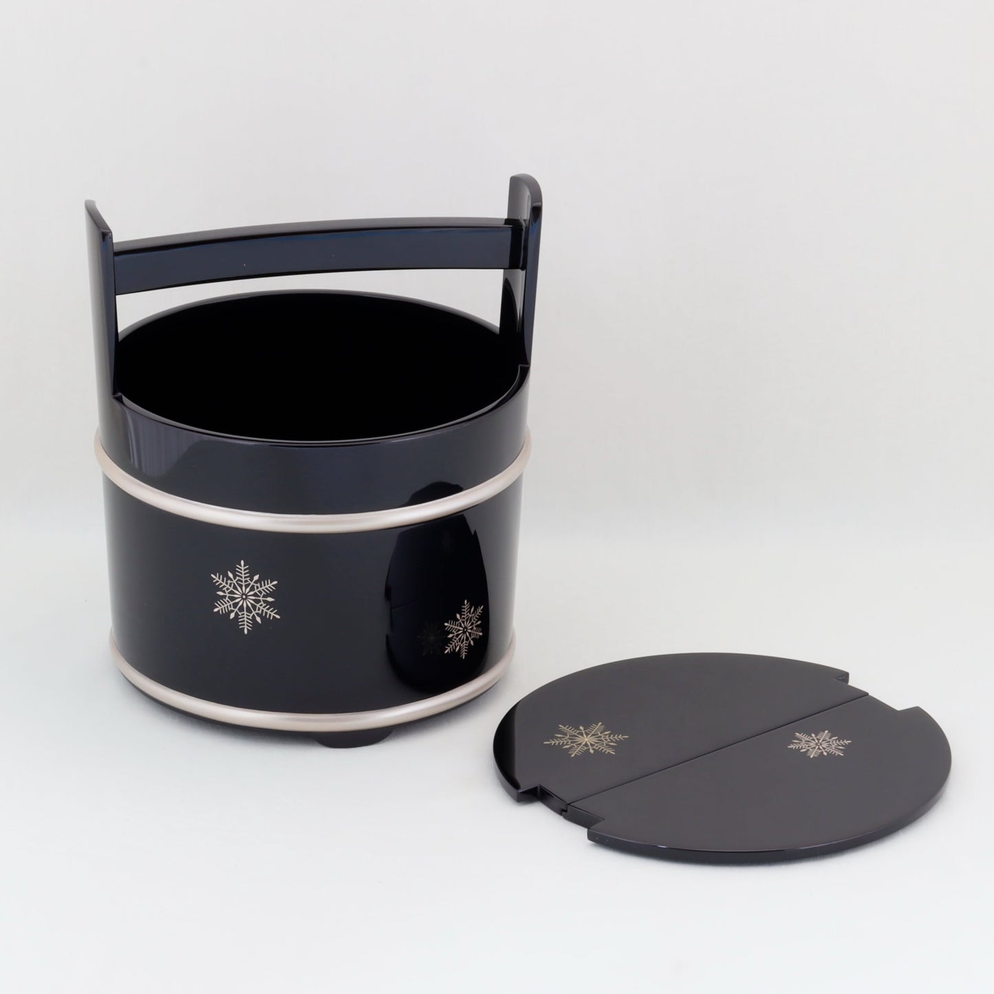 Kato Lacquerware: Wajima Lacquerware Ice Bucket with Snow Crystal Maki-e