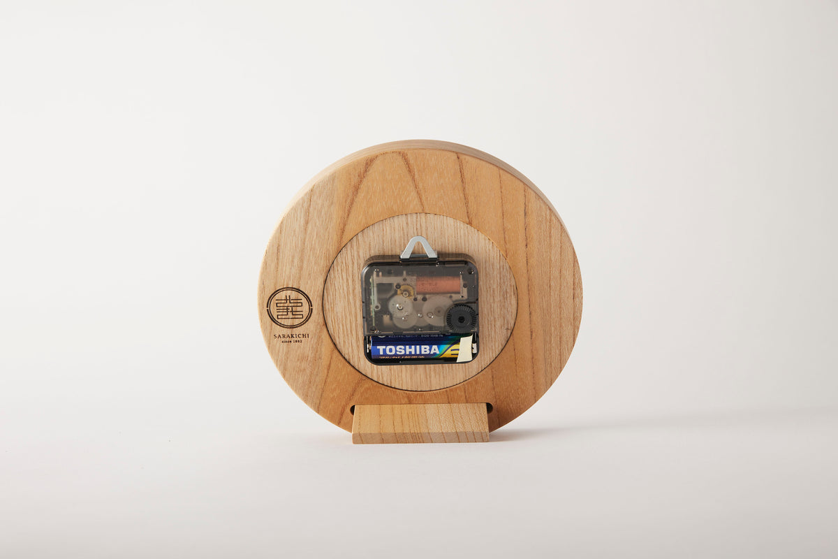 Tomita Sen Kogei: Komon Wood Clock (Kobana / Dragonflies and Butterflies)