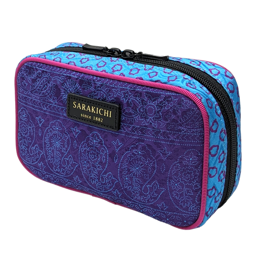 Tomita Sen Kogei: SARAKICHI – Komon Pouch (Blue/Pink)