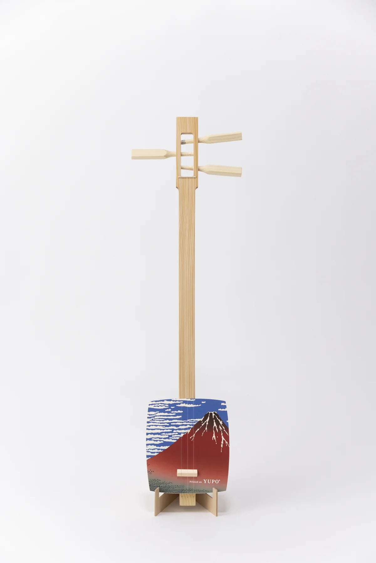Sangenshi Kikuoka: Chinton EDO Series Playable Mini Shamisen – Red Fuji (Gaifū Kaisei)