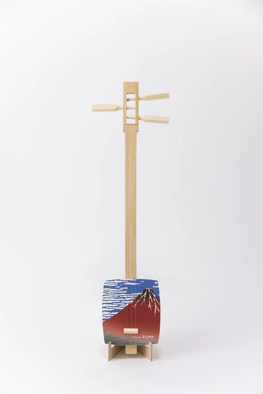 Sangenshi Kikuoka: Chinton EDO Series Playable Mini Shamisen – Red Fuji (Gaifū Kaisei)