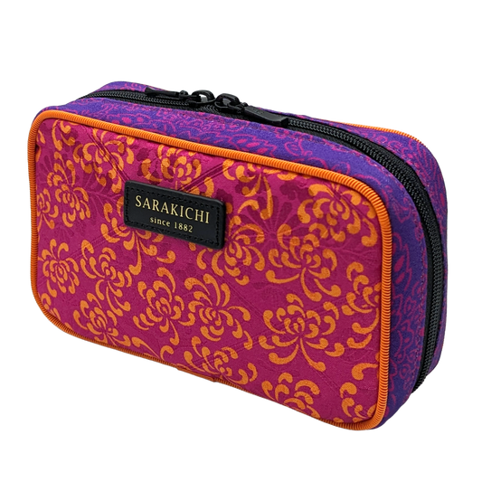 Tomita Sen Kogei: SARAKICHI – Komon Pouch (Orange/Pink)