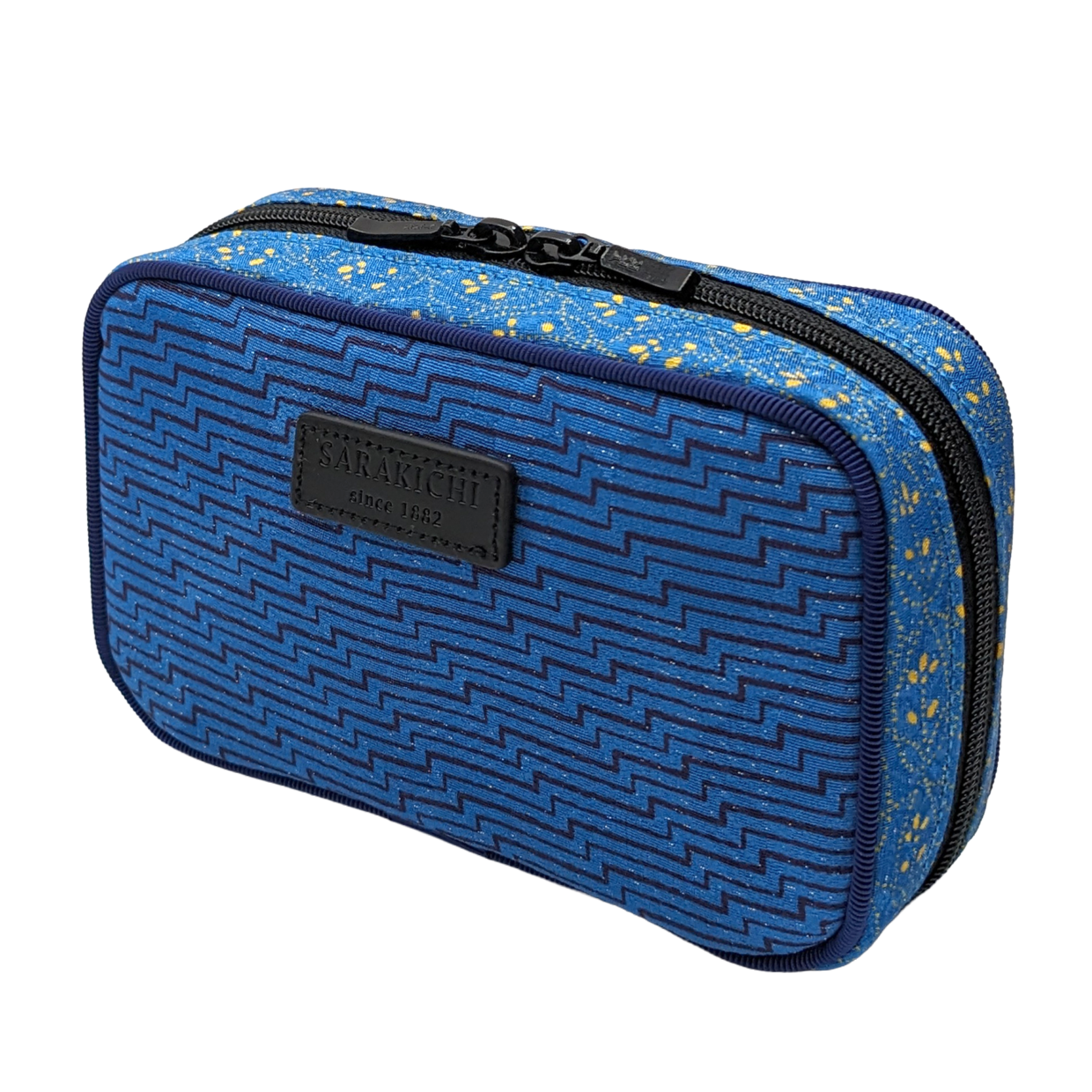 Tomita Sen Kogei: SARAKICHI – Komon Pouch (Yellow/Blue)