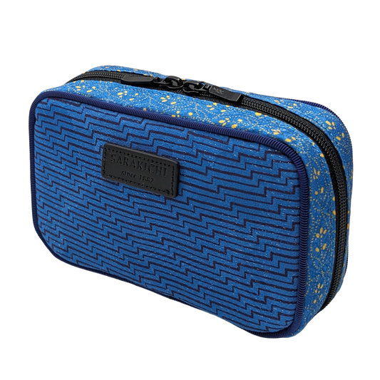Tomita Sen Kogei: SARAKICHI – Komon Pouch (Yellow/Blue)