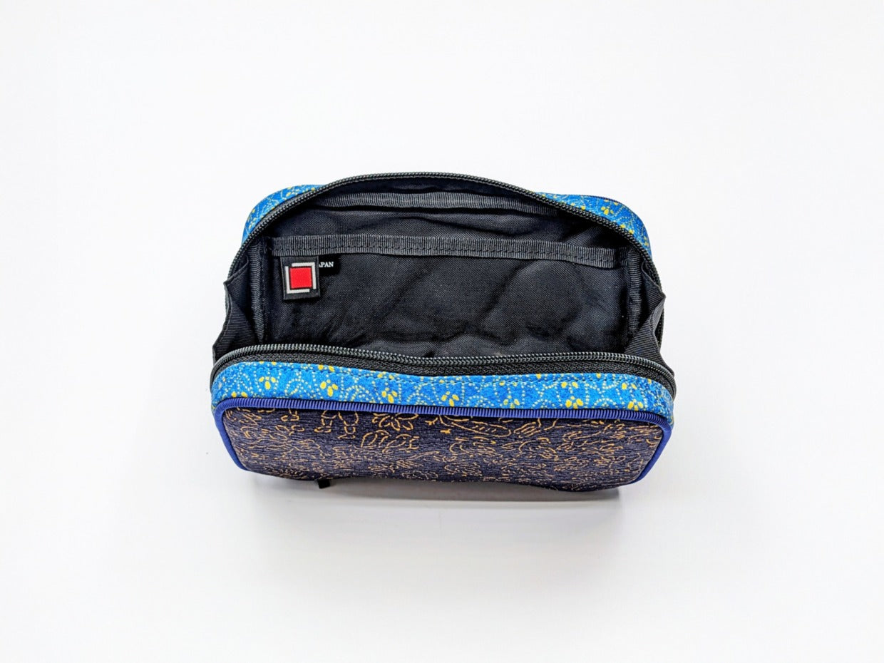Tomita Sen Kogei: SARAKICHI – Komon Pouch (Yellow/Blue)