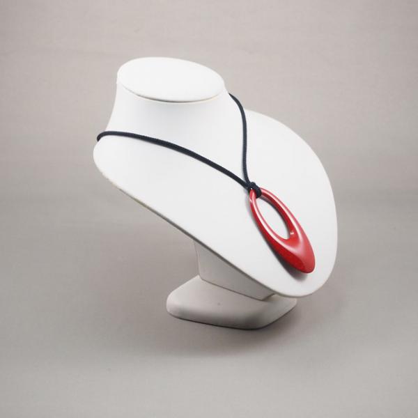 Shioyasu Shikki: Wajima Lacquerware “Shizuku” Pendant (Large), Vermilion Roiro Finish