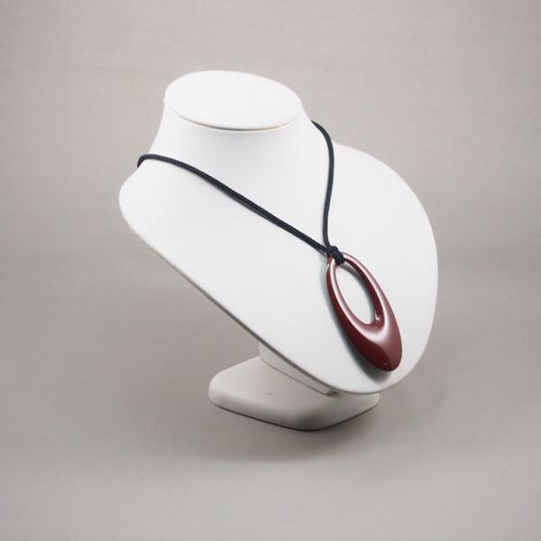 Shioyasu Shikki: Wajima Lacquerware “Shizuku” Pendant (Large), Urumi Roiro Finish