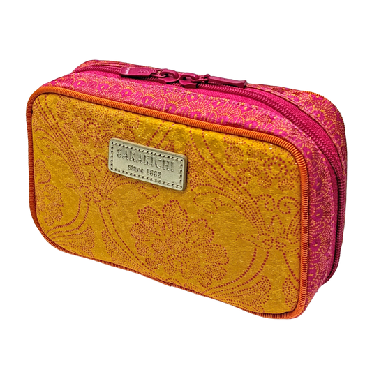 Tomita Sen Kogei: SARAKICHI – Komon Pouch (Pink/Yellow)
