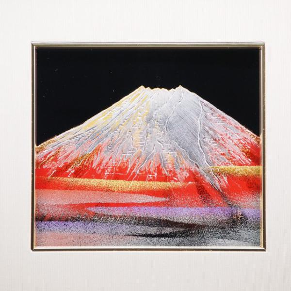 Shioyasu Shikki: Wajima Lacquerware No. 1 Panel “Red Fuji” – Chinkin (Gold Inlay)