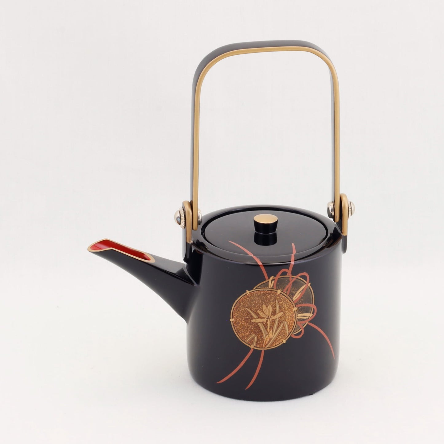 Kato Lacquerware: Wajima Lacquerware Toso Set – Small Footed Form with Tsuzumi Drum Maki-e