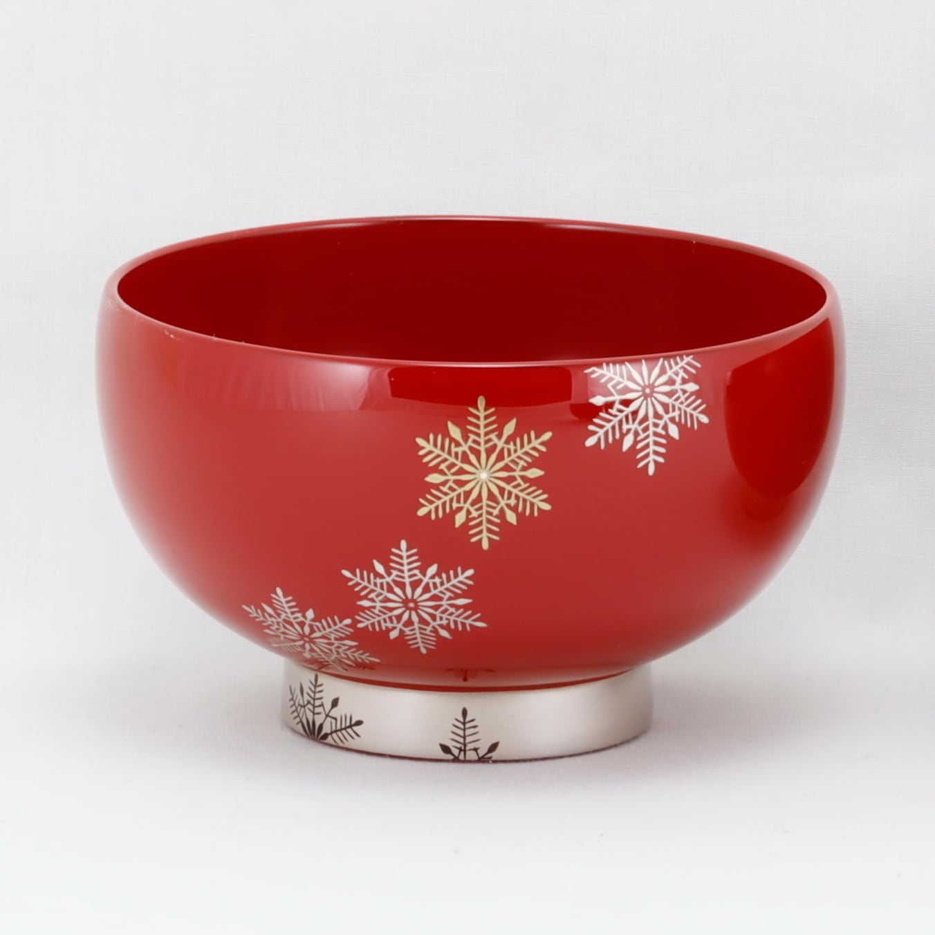 Kato Lacquerware: Wajima Lacquerware Snow Crystal Maki-e Couple Soup Bowl Set