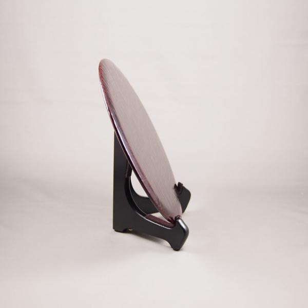 Shioyasu Shikki: Wajima Lacquerware Round Tray, Cloth-Texture Finish / Black Lacquer (Small)