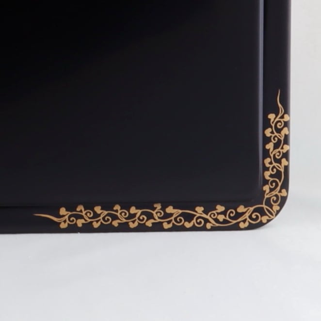 Kato Lacquerware: Wajima Lacquerware Display Stand with Cabriole Legs – Arabesque Maki-e