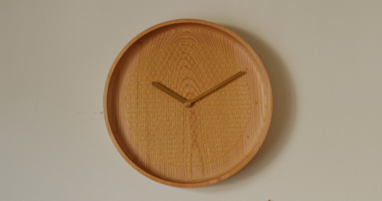 Tomita Sen Kogei: Komon Wood Clock (Miyabi / GD)