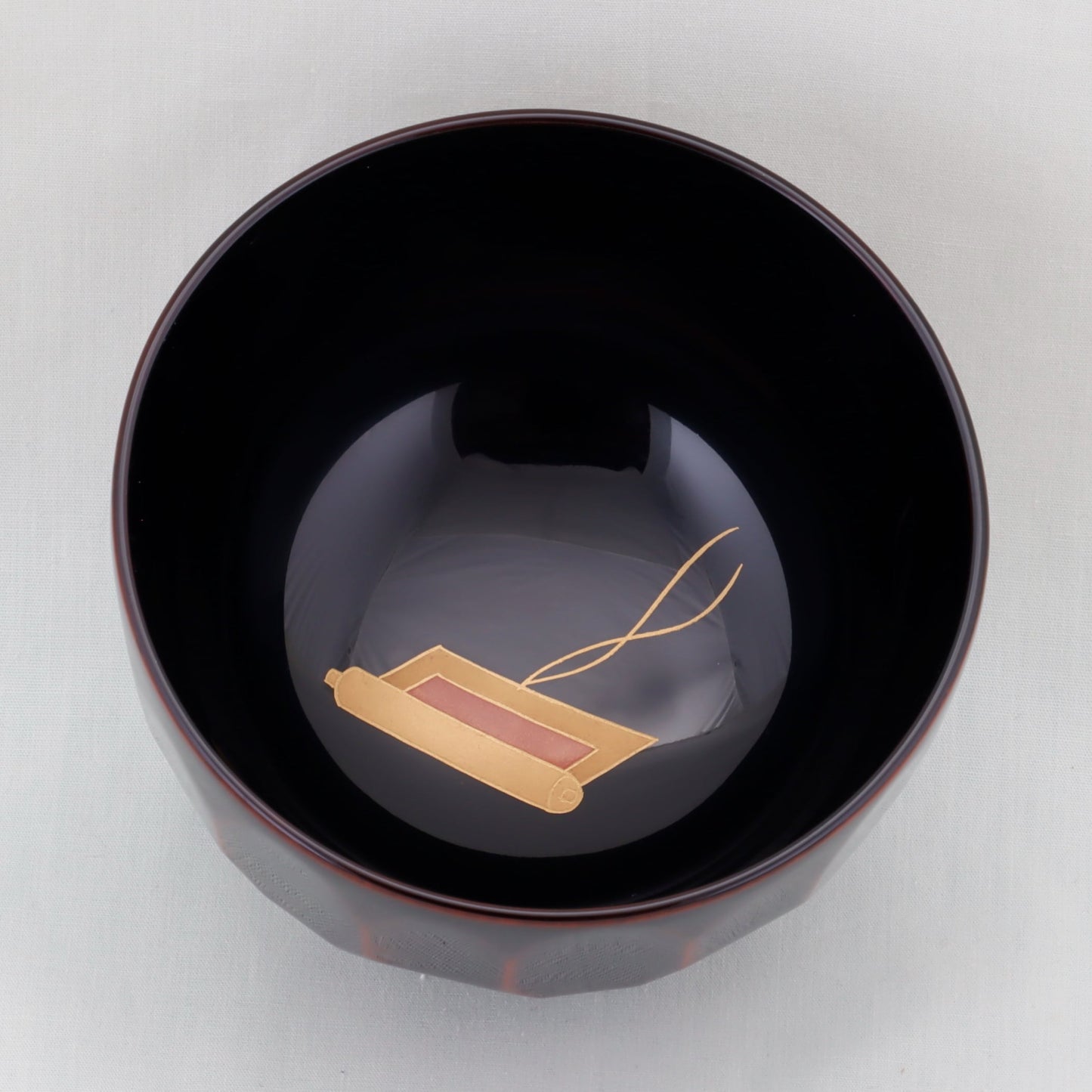 Kato Lacquerware: Wajima Lacquerware Kikko Soup Bowl Set — Tale of Genji Maki-e