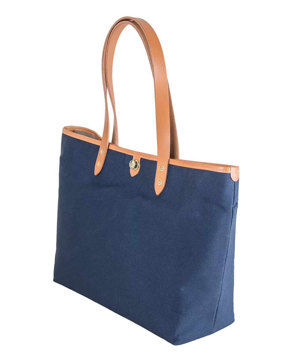 Takumics: Smith Bag Horizontal Navy (Medium) w/Camel Leather Handle