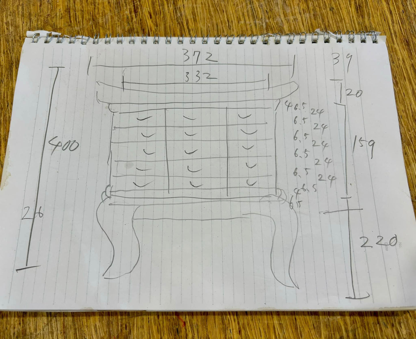 Sato Mokko: Solid Keyaki Fifteen-Drawer Chest with Cabriole Legs