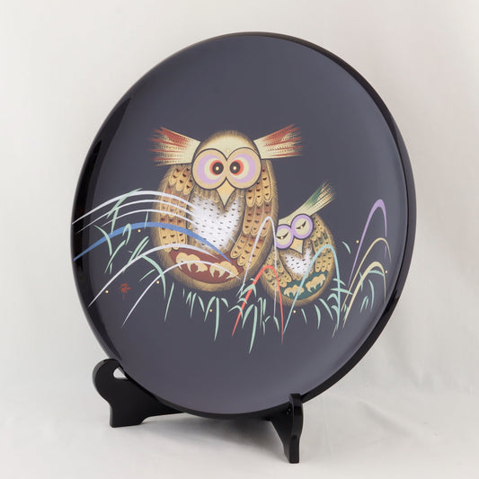 Kato Lacquerware: Wajima Lacquerware Decorative Plate with Fukufuku Chinkin