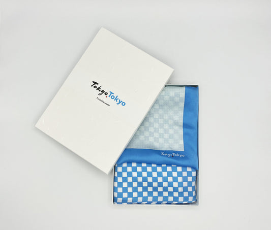 Tomita Sen Kogei: TOKYO TOKYO Furoshiki Stole (Light Blue)