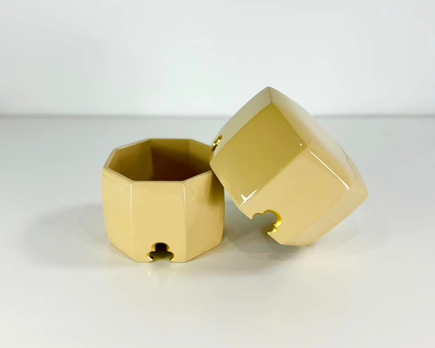 Sato Mokko: Tamatebako Treasure Box in Beige Lacquer