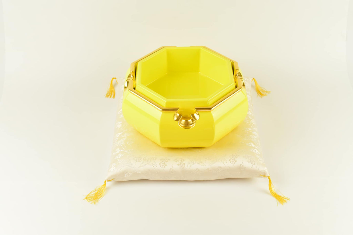 Sato Mokko: Irodori Tamatebako Treasure Box in Sun Yellow Lacquer (Pop Color Series)