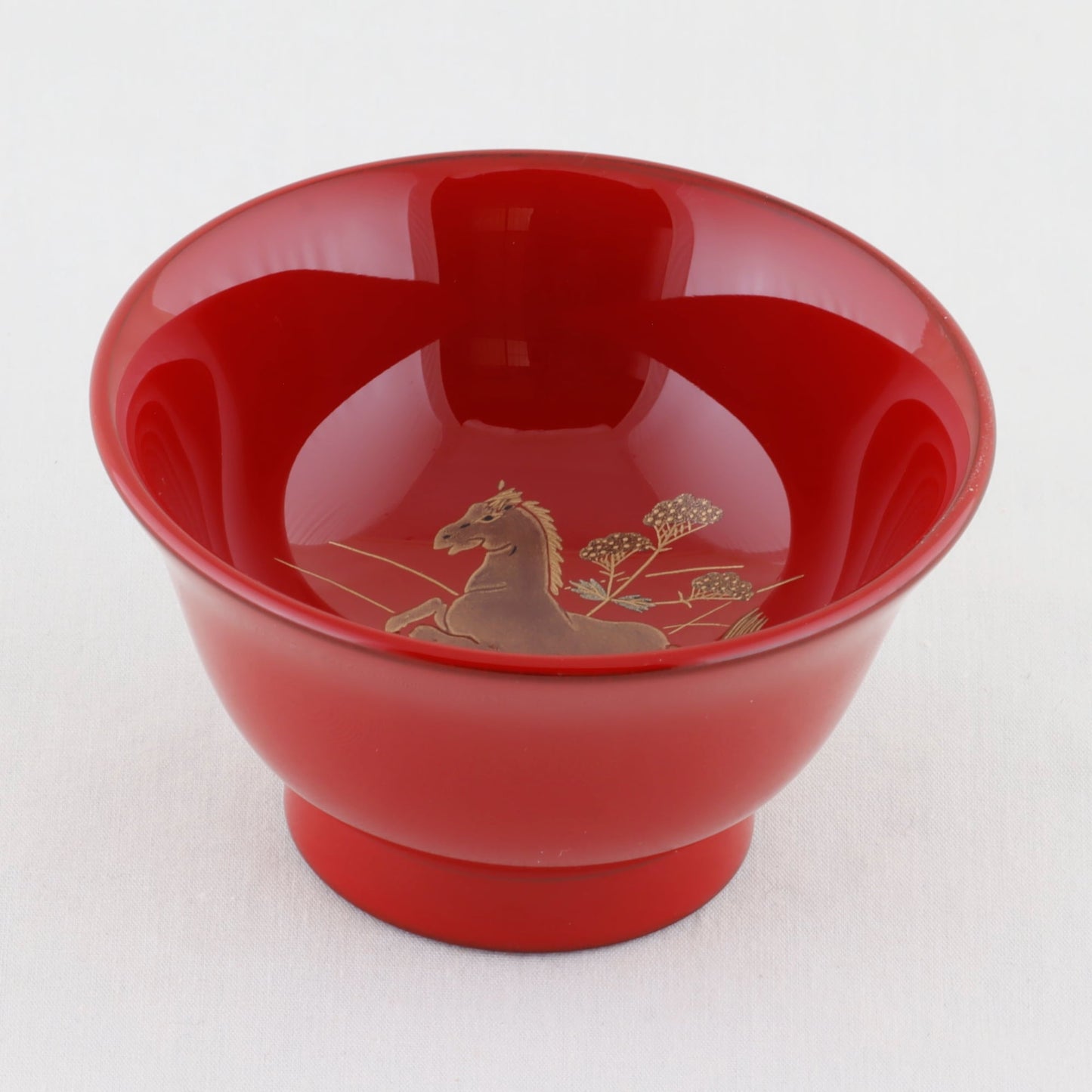 Kato Lacquerware: Wajima Lacquerware Vermilion Gui-nomi with Zodiac Maki-e