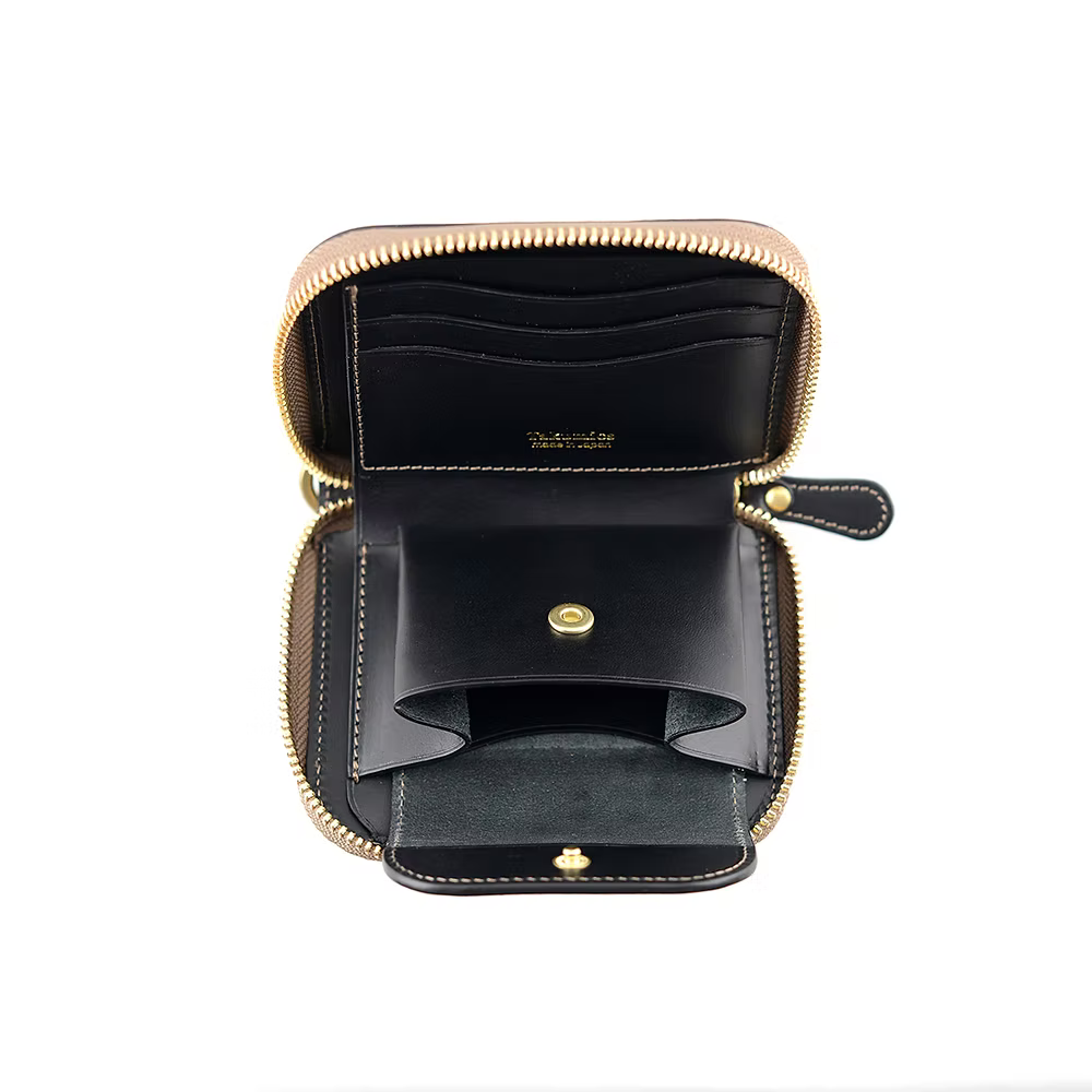 Takumics: Sei Round-Zip Wallet (S) – Classic Black / Italian Leather
