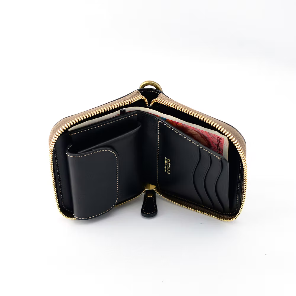 Takumics: Sei Round-Zip Wallet (S) – Classic Black / Italian Leather
