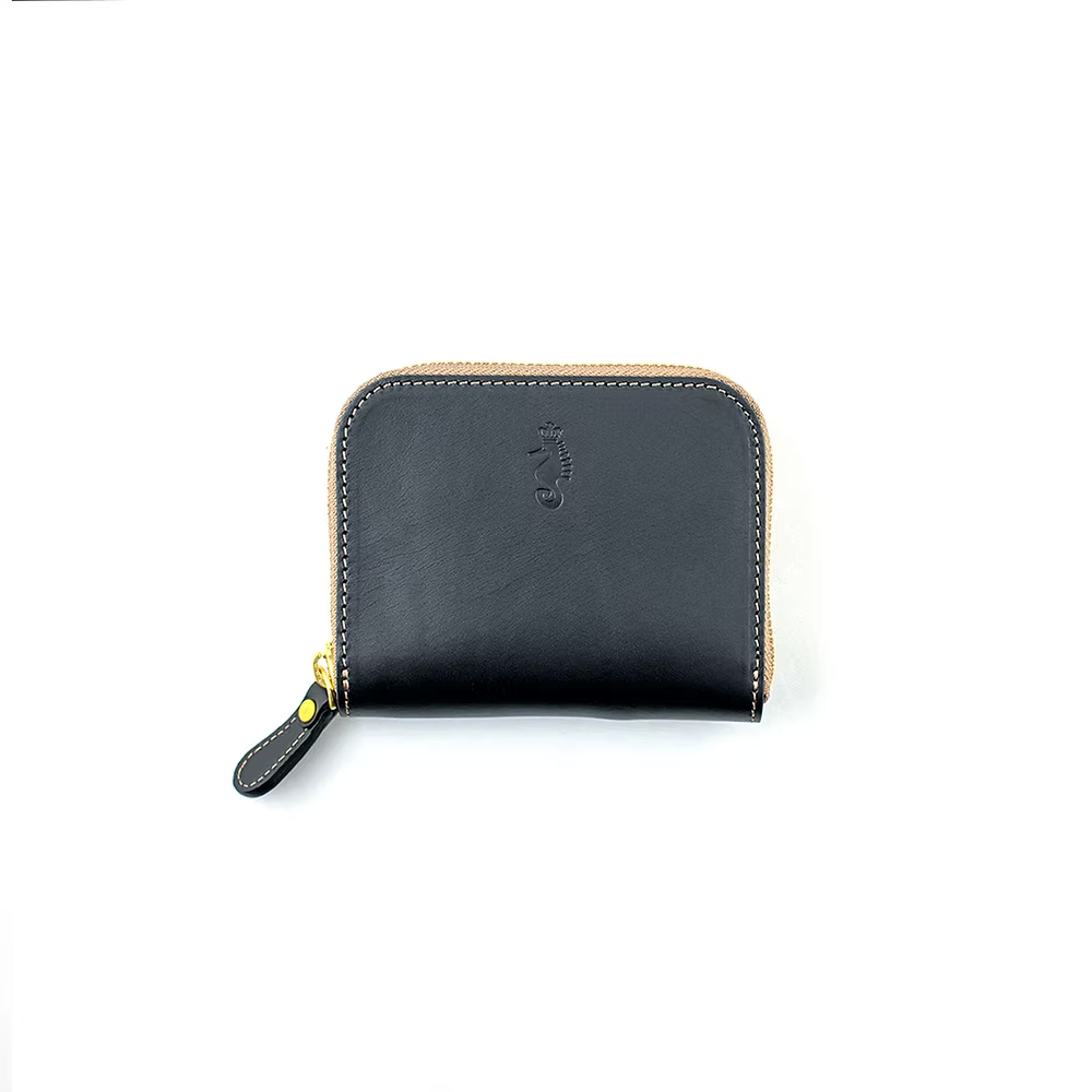 Takumics: Sei Round-Zip Wallet (S) – Classic Black / Italian Leather