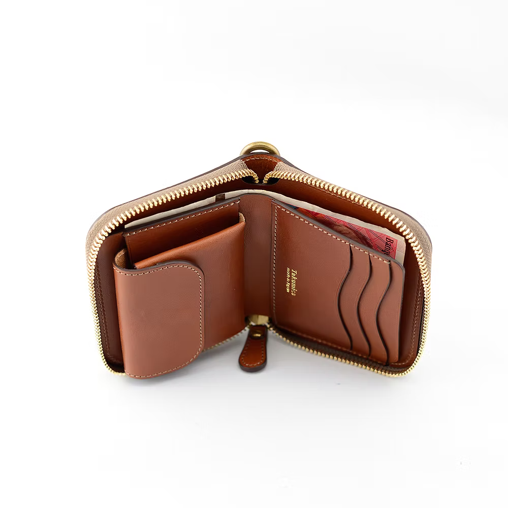 Takumics: Sei Round-Zip Wallet (S) – Classic Brown / Italian Leather