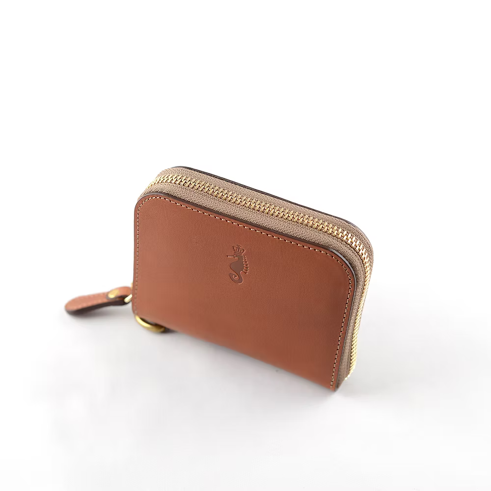 Takumics: Sei Round-Zip Wallet (S) – Classic Brown / Italian Leather