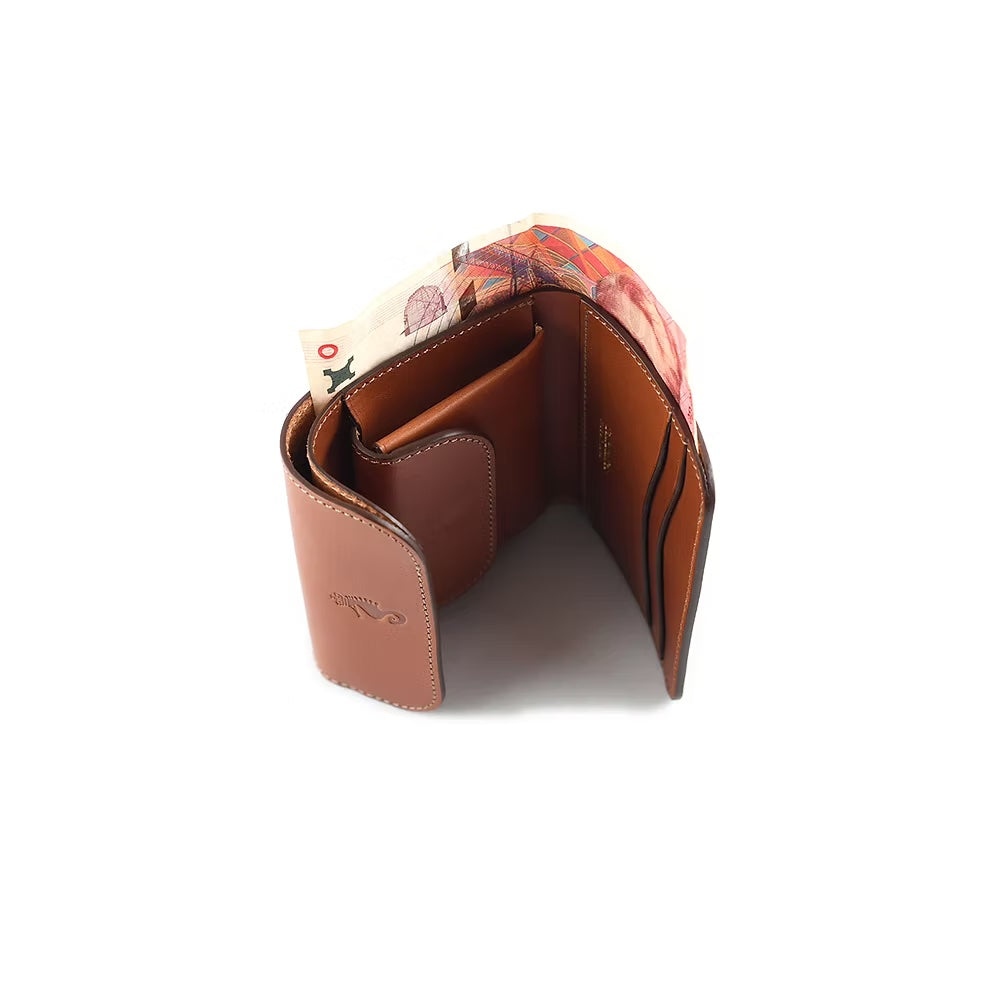Takumics: Quattro Plus Tri-Fold Wallet — Classic Brown / Italian Leather