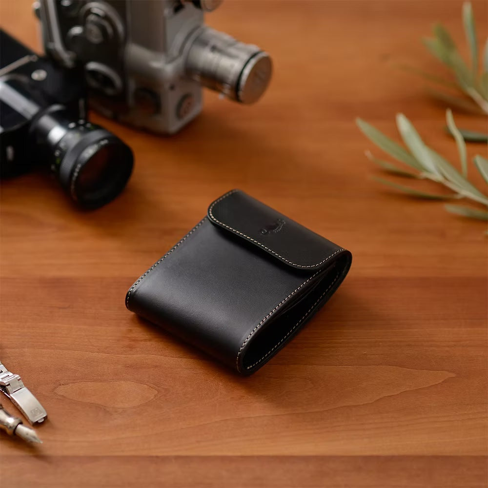 Takumics: Otto Bi-Fold Wallet — Classic Black / Italian Leather
