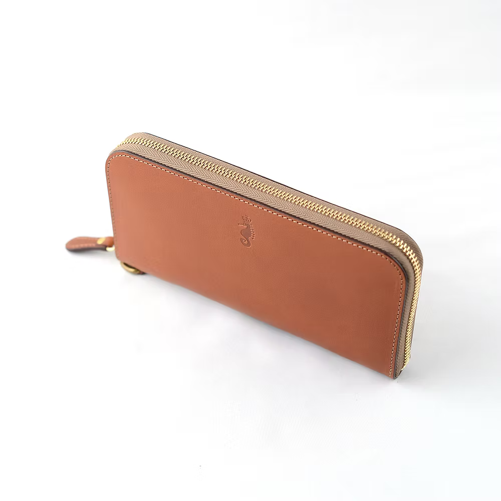 Takumics: Quindici Round-Zip Wallet L — Classic Brown / Italian Leather