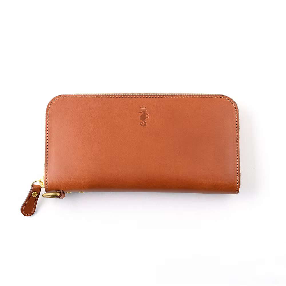Takumics: Quindici Round-Zip Wallet L — Classic Brown / Italian Leather