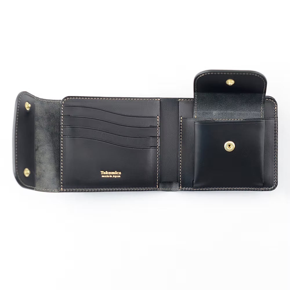 Takumics: Otto Bi-Fold Wallet — Classic Black / Italian Leather