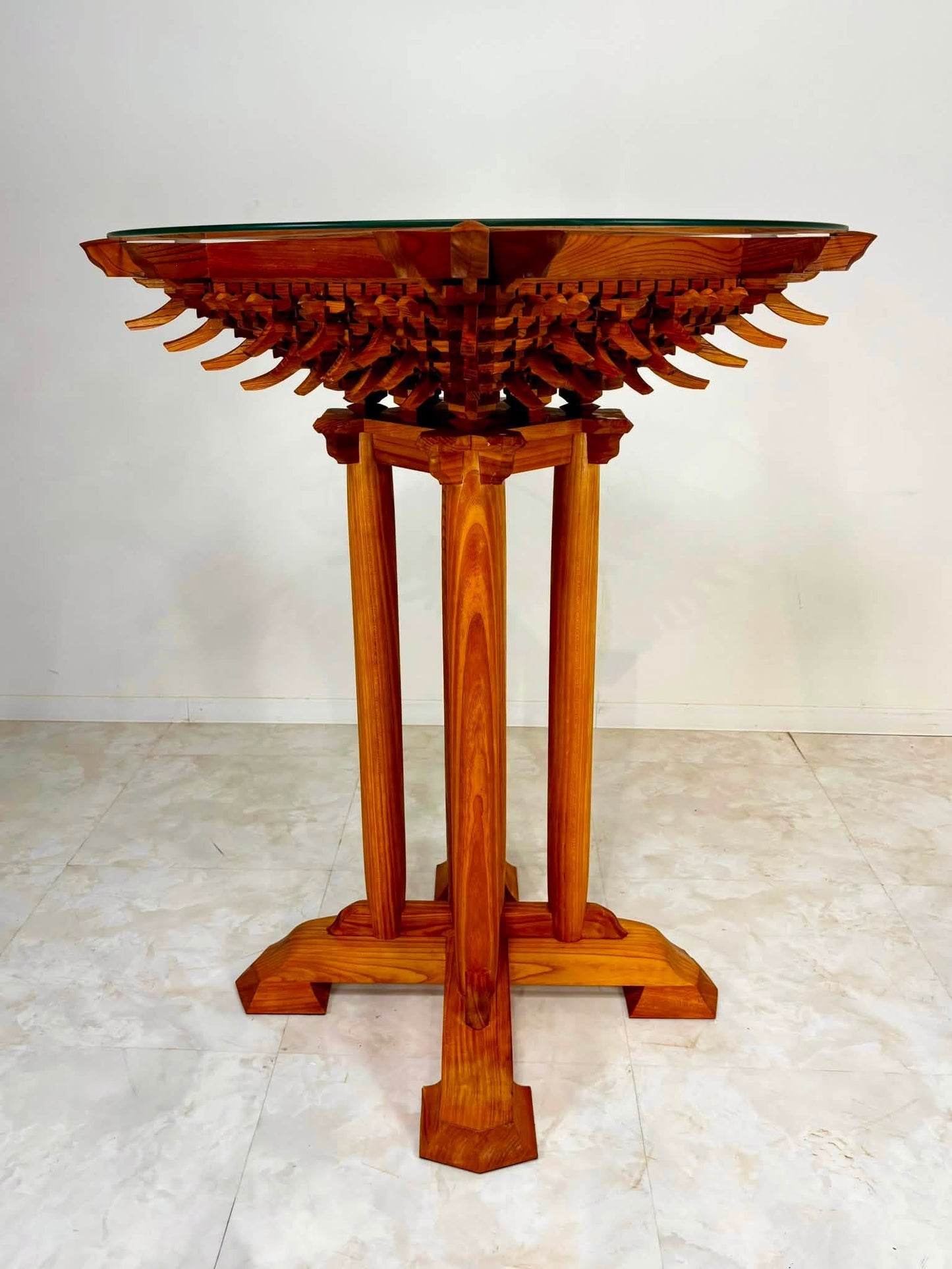 Sato Mokko: Solid Zelkova Masugumi Stand Table