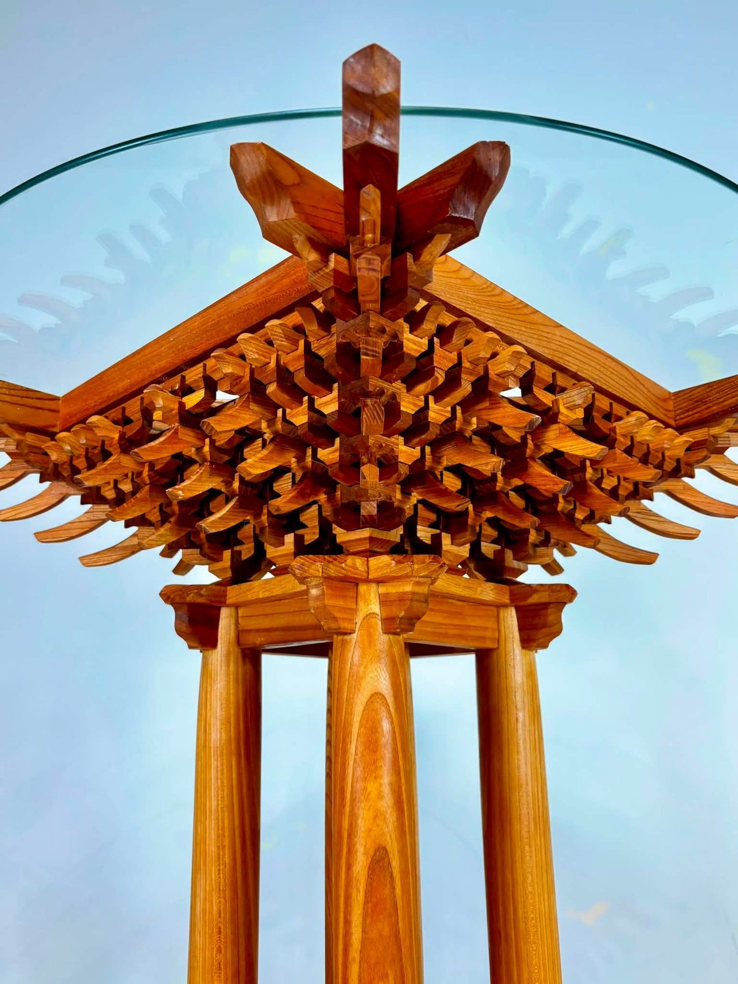 Sato Mokko: Solid Zelkova Masugumi Stand Table