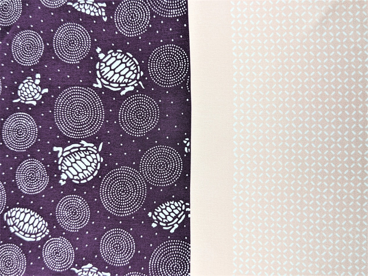 Tomita Sen Kogei: SARAKICHI – Hand-Dyed Pocket Square (Whirlpool & Turtle / Edo Purple)