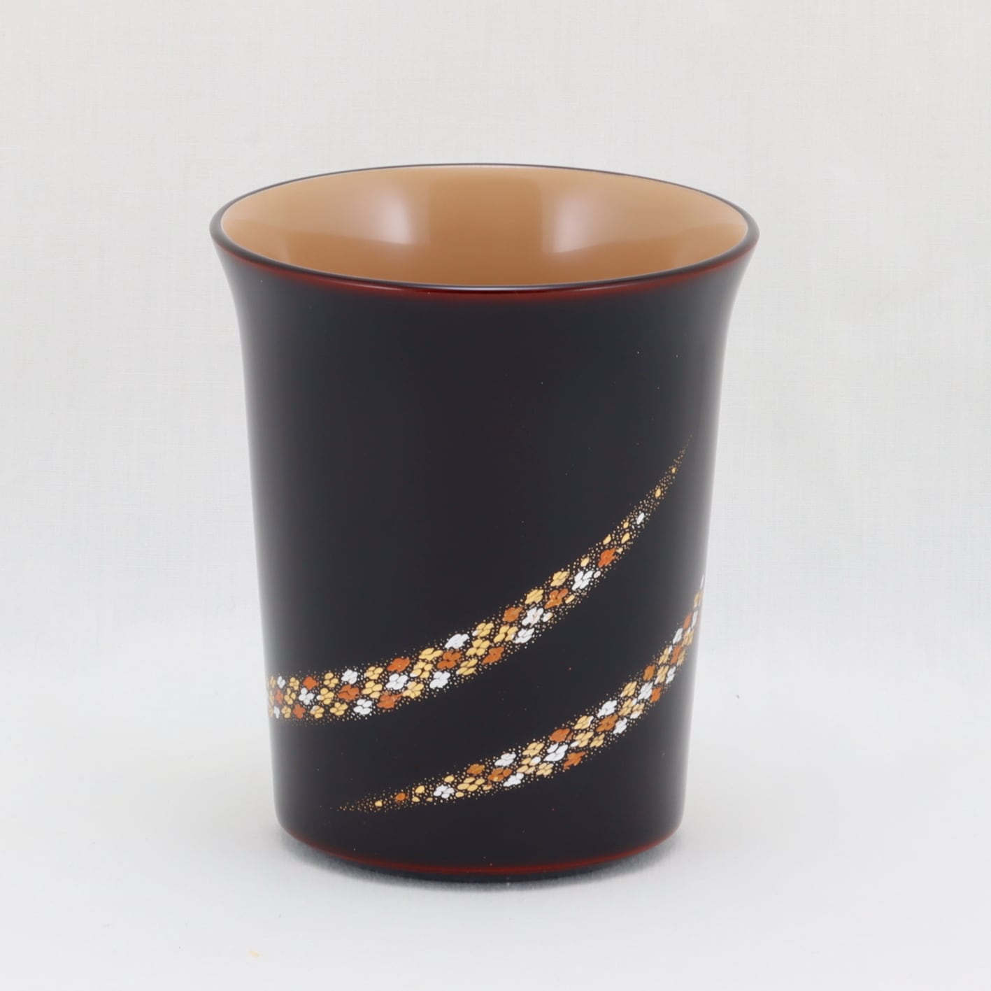 Kato Lacquerware: Wajima Lacquerware Pair of Tumblers with Kohana Chinkin