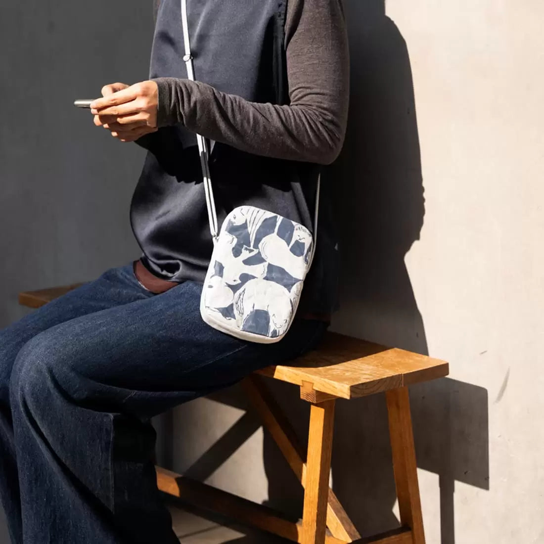 SIWA: mina perhonen Washi Square Pochette – Memorial Black