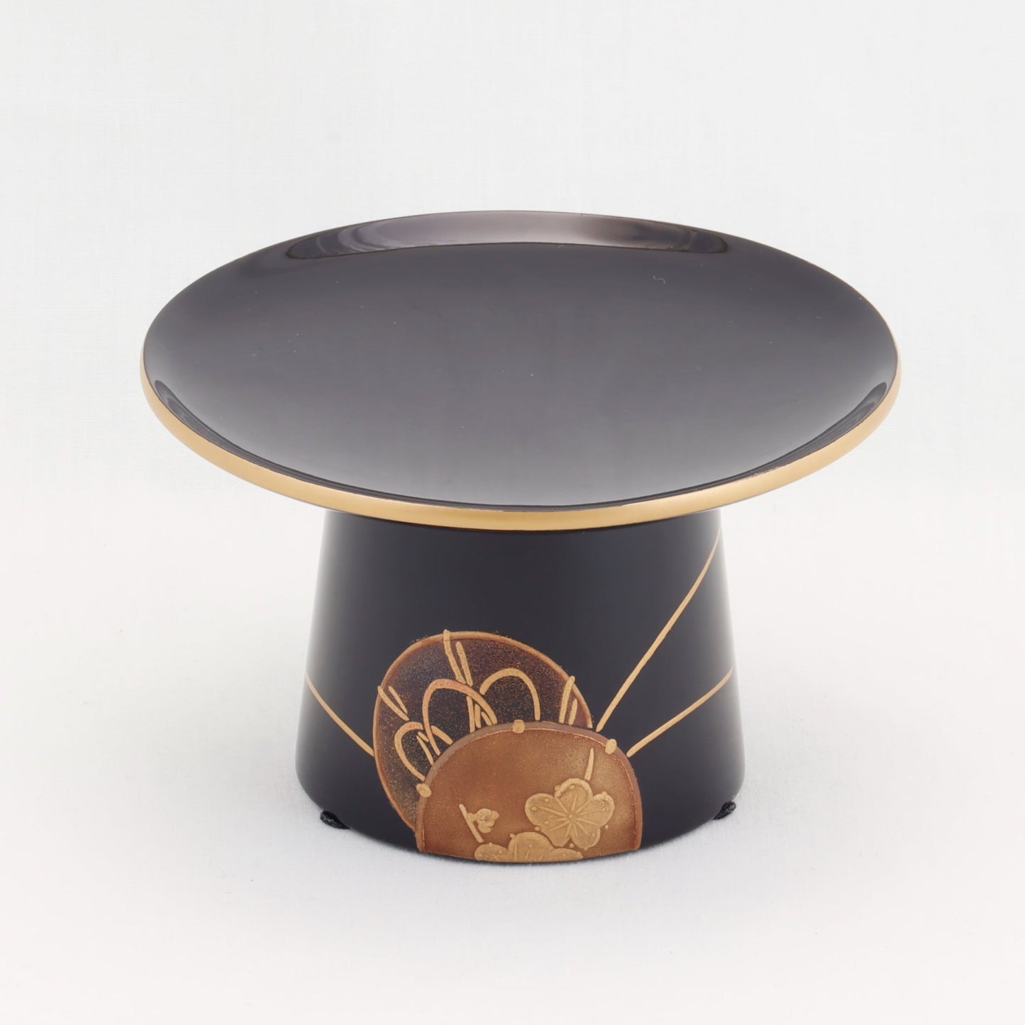 Kato Lacquerware: Wajima Lacquerware Toso Set – Small Footed Form with Tsuzumi Drum Maki-e
