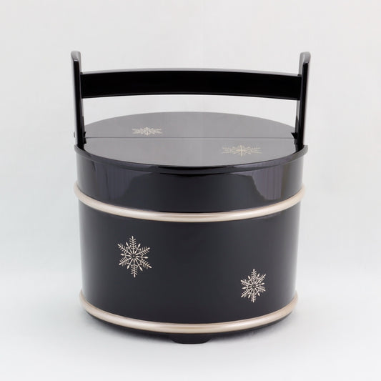 Kato Lacquerware: Wajima Lacquerware Ice Bucket with Snow Crystal Maki-e
