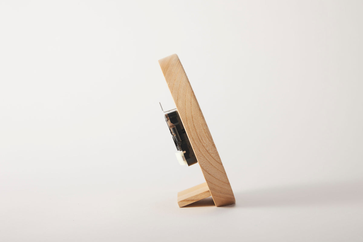 Tomita Sen Kogei: Komon Wood Clock (Kobana / Pine, Bamboo &amp; Plum)