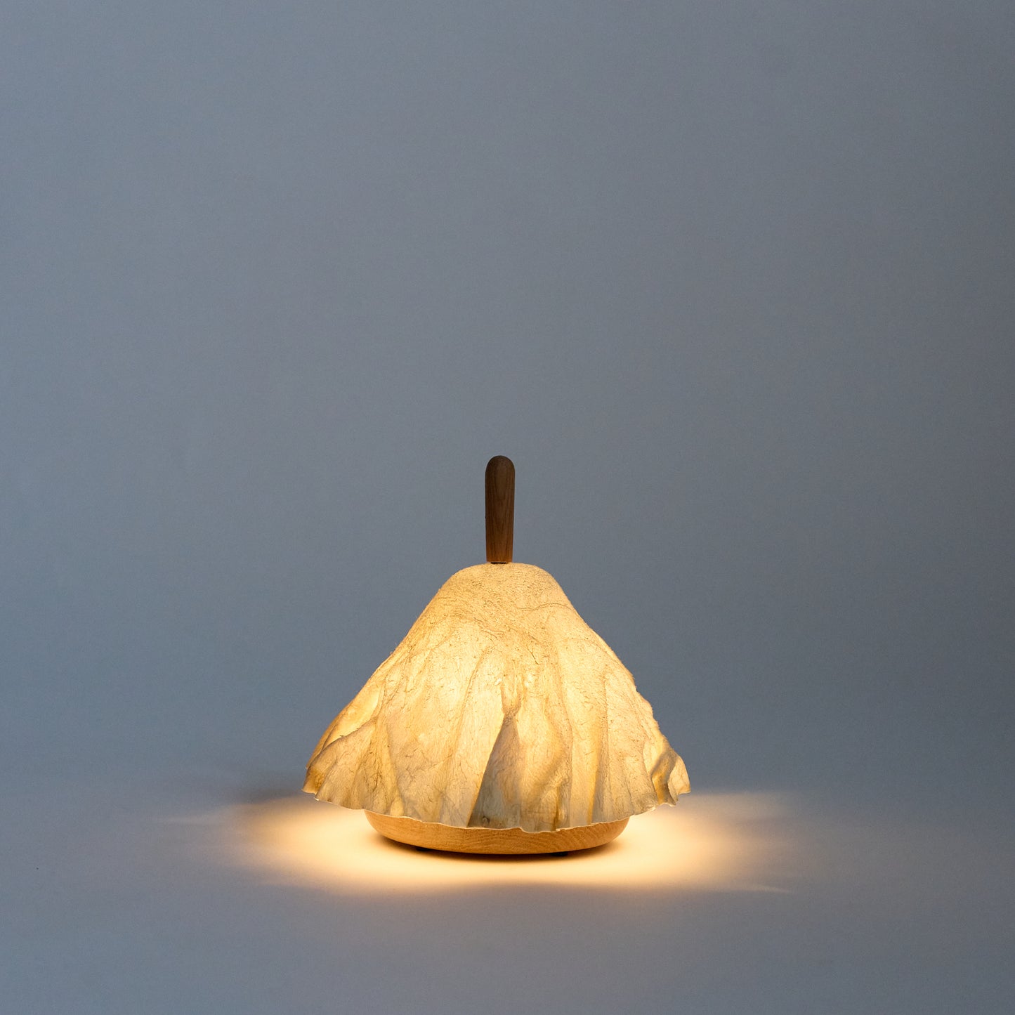Sangenshi Kikuoka: Shami Lantern Portable Lamp – Striped Ebony x Plain Leather (kangaroo)
