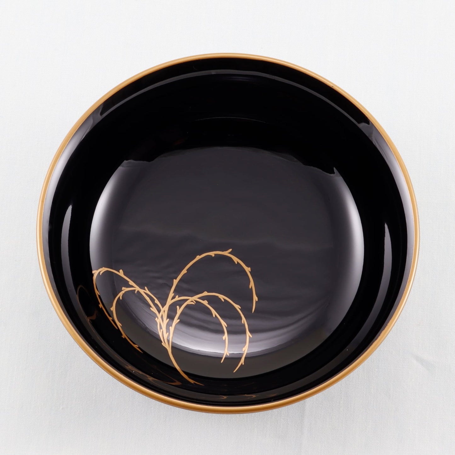 Kato Lacquerware: Wajima Lacquerware Square Nimono Bowl "Willow and Five Geese" Maki-e