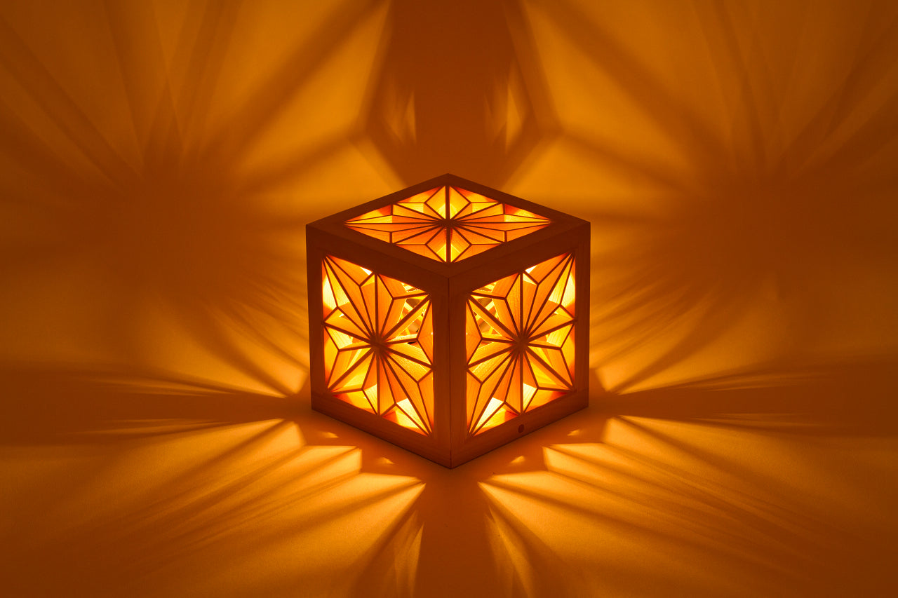 Kinoakari: Desk Lamp - Asanoha Cube S ASA-12