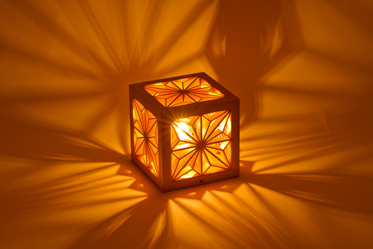 Kinoakari: Desk Lamp - Asanoha Cube S ASA-12