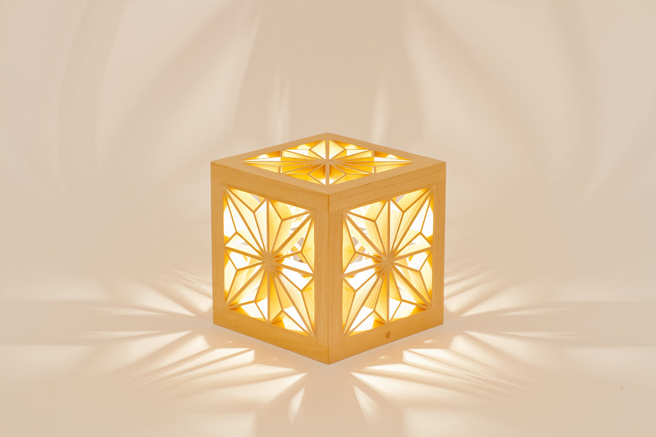 Kinoakari: Desk Lamp - Asanoha Cube S ASA-12