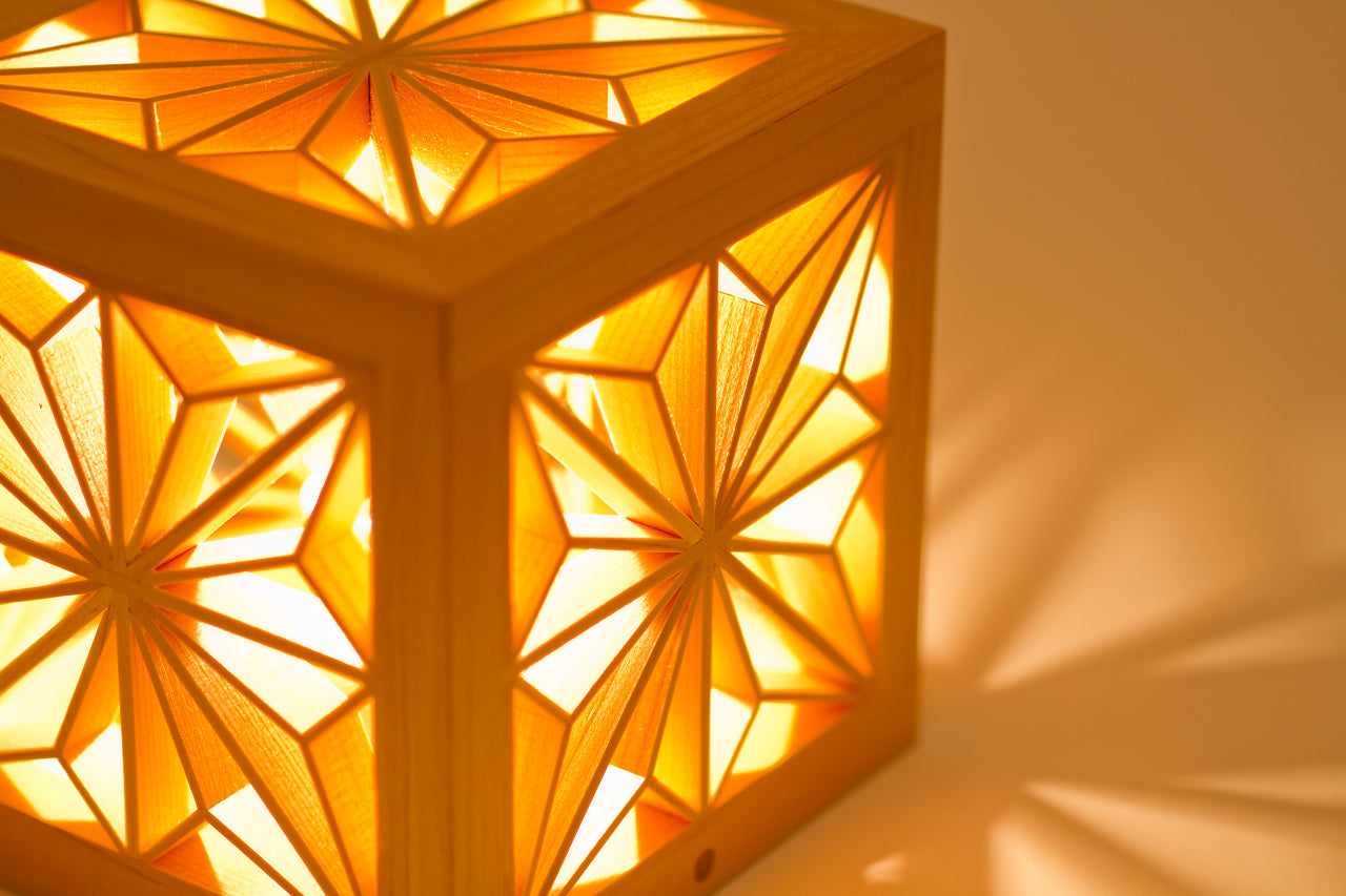 Kinoakari: Desk Lamp - Asanoha Cube S ASA-12